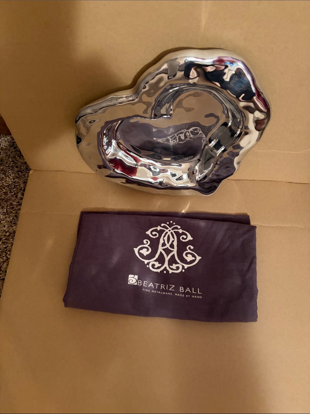 Beatriz Ball Polished Silver Organic-Shaped Decorative Bowl - Silver